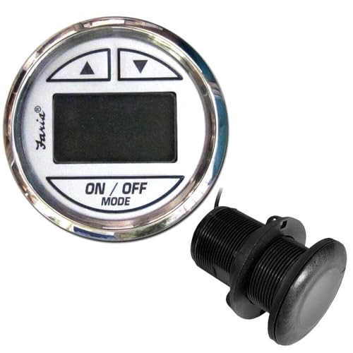 Faria Chesapeake White SS 2 Depth Sounder w/Thru-Hull Transducer