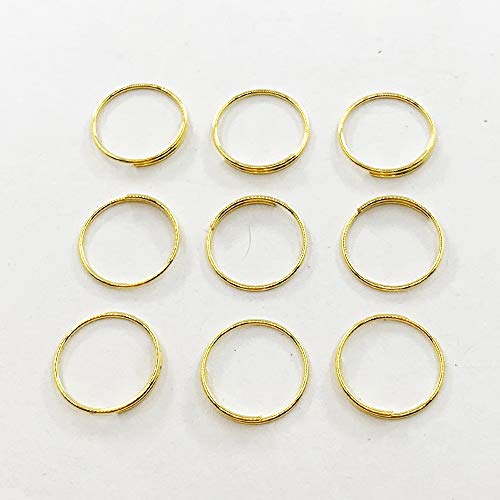 Image of DERA 100pcs 11mm 304 round stainless steel ring for Chandelier, Curtain,Suncatchers, Crystal Garland,Necklaces, Earrings, Parts Bead light accessorise (11mm, Gold)