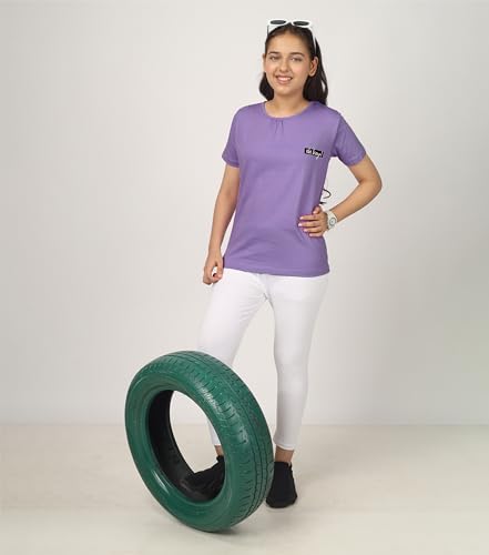 Image of KYDA KIDS Girls White T-Shirt 100% Cotton Antibacterial | Half Sleeve Round Neck | Plain White School Uniform T-Shirt | Soft Breathable Summer Wear Kids