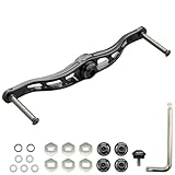 HEIGHTEN 88/90/105/115/120/130mm ベイト リール ハンドル(ノブ無し) 70航空アルミ製 シマノ ダイワ アブかルシア通用 ベイトリール 用 (ダークグレー, 120mm) (0255)