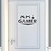Produktbild OSYARD Wandaufkleber Wandtattoo Wallsticker,Gamer Witziger Zimmertür Schlafzimmer Sticker Aufkleber Wandaufkleber Wandsticker Tapetensticker Abziehbilder Wand-Dekor (Schwarz,1 STÜCK)