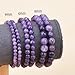 CHCCOYE 4mm Natural Healing Gemstone Bracelet Handmade Yoga Stretch Elastic Bracelet Stress Relief Crystal Jewelry for Men and Women (4mm, Purple Lepidolite)