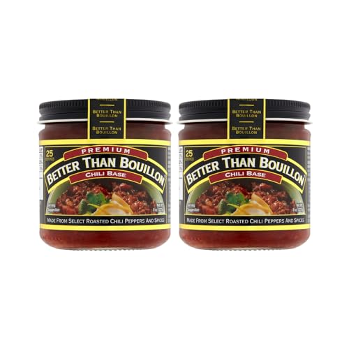 Better Than Bouillon Chili Base, Made from Select Roasted Chili Peppers & Spices, Blendable Base for Added Flavor, 8-Ounce Jar (Pack of 2)
