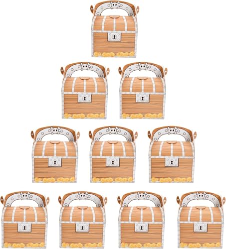 Volumoon 10 Pièces Coffret Cadeau Pirate, Trésor Pirate en Papier Sac Boîte
