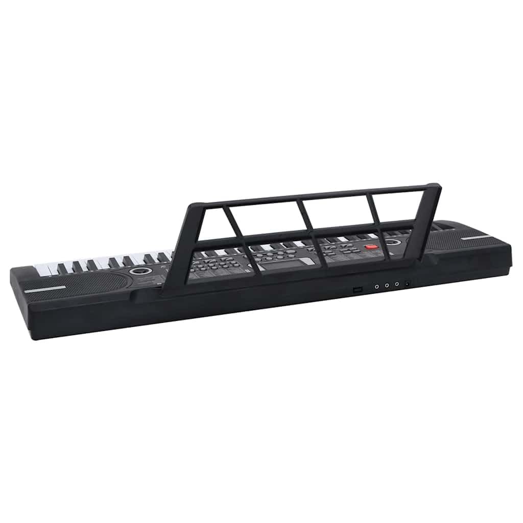 Elektrisches Keyboard mit 61 Tasten, Notenständer, Mikrofon, USB- und Batteriebetrieb, 10 Demo-Songs, 100 Rhythmen, 100 Klänge, 5 Percussion für Kinder, Anfänger, Musikschule, Zuhause, Bühne
