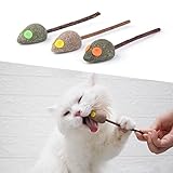 Potaroma Cat Toys 3 Pcs Catnip Mice Lollipops, Edible Kitten Silvervine Toys for Cats Lick, Safe Healthy Kitty Chew Toys, Teeth Cleaning Dental Cat Toy, Cat Treats Toys