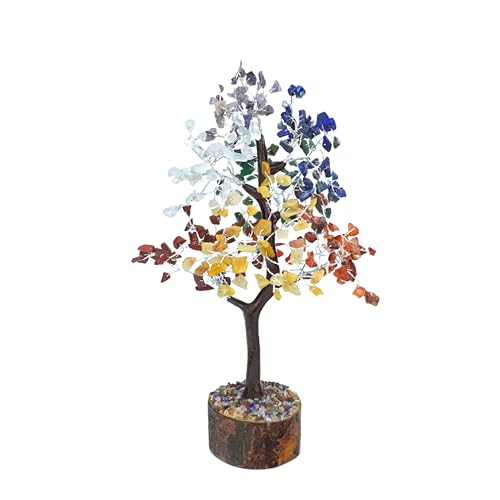 Image of REMEDYWALA Charged Energized 7 Chakra Crystal Tree for Reiki Healing,Showpiece for Good Luck Home Decor, Beautiful Crystal Tree (300 Beads)