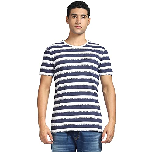 Image of JACK & JONES Men's Printed Slim Fit Crew Neck T-Shirt