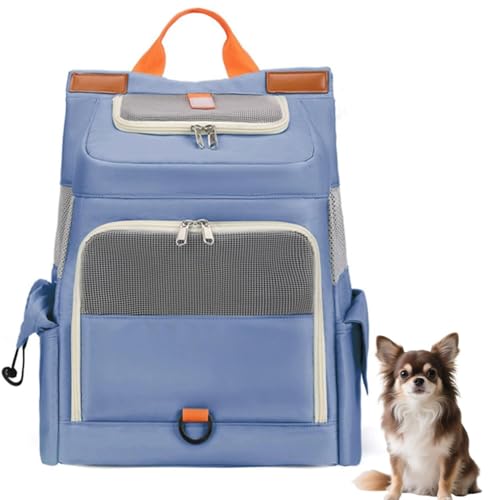 Lifetipsチワワ(Chihuahua)ペットリュック キャリー 通気性メッシュ カーテン付き 軽量 反射テープ 飛び出し防止 防水 撥水 多機能 リュック型ペットキャリー 小型犬 中型犬 猫 旅行 通院 自転車 電車 収納ポケット付き 折りたたみ 携