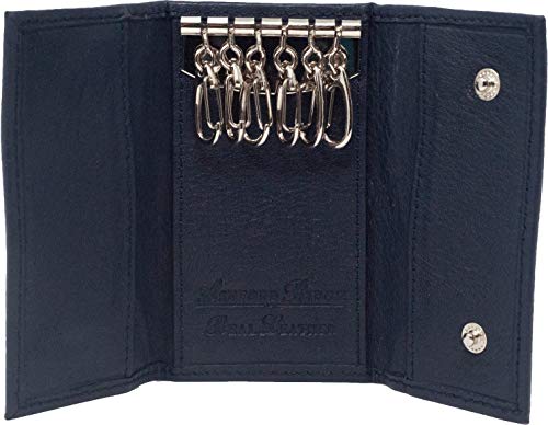 Ashford Ridge Echtes Leder Schlüsseletui Inhaber Kartenmappe und Marine Cover