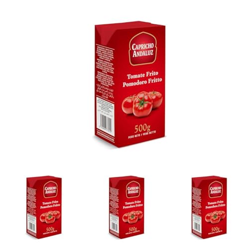 Salsa de Tomate Frito HORECA Brik 500g - Sin Conservantes - Tetrabrik Profesional Restaurante y Catering - Base para Salsas Chef Cocina (Paquete de 4)