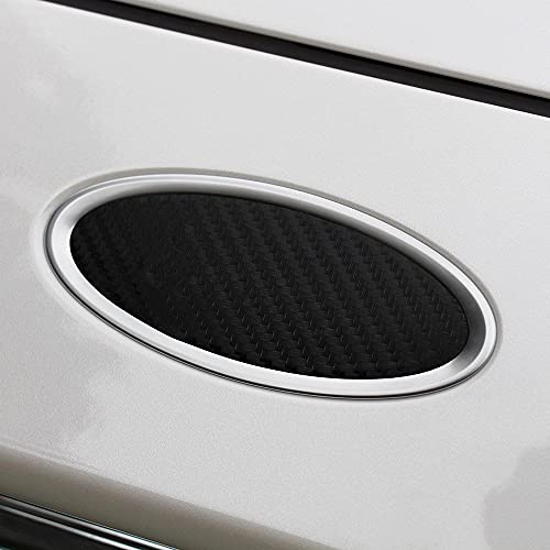 Boca Decals Solid Carbon Fiber Oval Decal Emblem Inserts Compatible With And Fits Ford Fusion 2013-2020 Model Years (Black Carbon Fiber) #TOP2