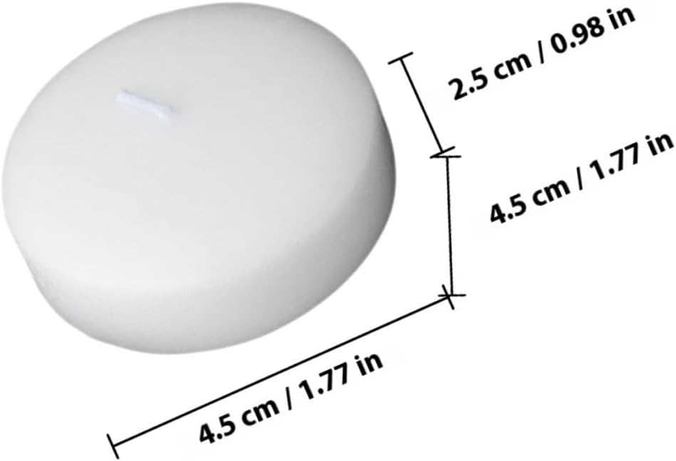 NUOBESTY Floating Votive Candles 6pcs Unscented Round Floating Tealight Candles Small 4.5x2.5cm for Weddings Romantic Dinners Party Hotel Decorations