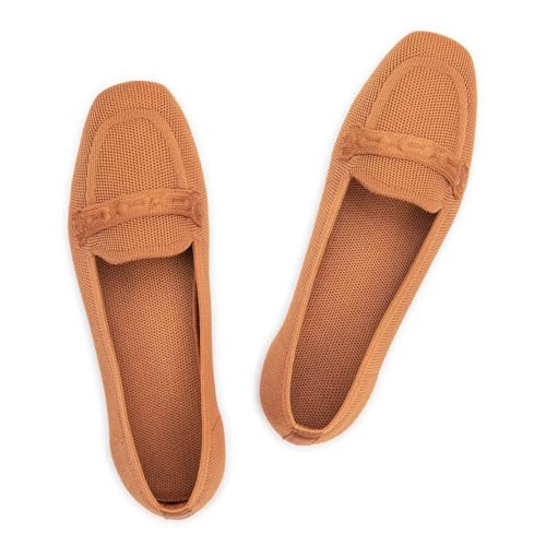 Image of Frank Mully Women's Loafer Flats Square Toe Comfortable Office Work Shoes, Cute Penny Loafer Slip On Walking Driving Shoes
