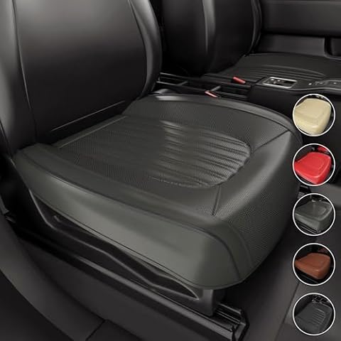 FEELON 2 Pieces ZC Car Seat Covers Front Bottom Seat Cushion Covers, Waterproof Nappa Leather, Anti-Slip and Wrap Around The Bottom, Universal Auto Interior Fit for Sedans SUV Pick-up Truck, Grey Cover