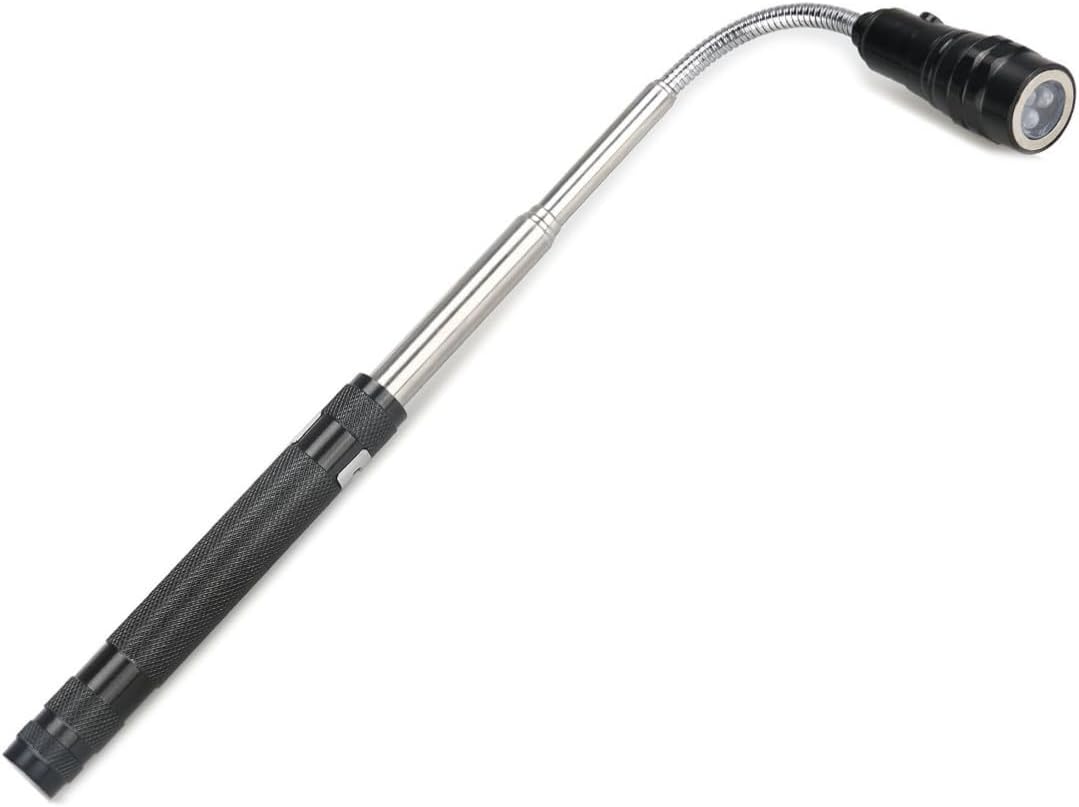 DOITOOL Telescopic Magnetic Flashlight Black Aluminum with Zoomable Head