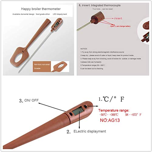 Efeng Candy Spatula With Thermometer Built In And Pot Clip – Fast Instant Read Digital Candy Thermometer,Spatula Thermometer For Chocolate,Jams,Syrups, Oil Cooking With Bpa Free Silicon Spatula #TOP6