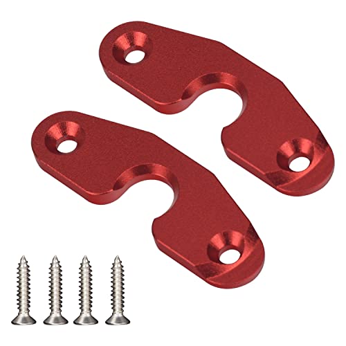 AMTHKNO 2Pack Upgrade Aluminum Alloy Sun Visor Repair kit for Jeep Wrangler Sun Visor Clips for Jeep Wrangler JK 2018, Wrangler 2018-2022, Gladiator 2020-2022 - W/Hardware and User Manual (Red)