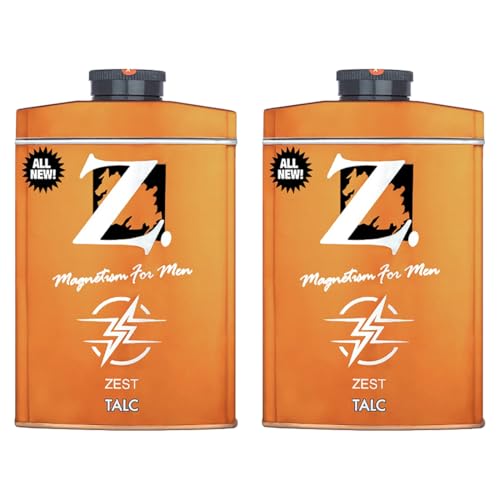 Image of Z Men's Zest Talc, 100g X 2, Talcum powder for men, Citrusy and Fresh Fragrance, Classic Range, Face and body Talc for Men (Pack of 2)