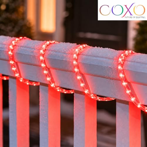 Image of COXO 3 Meters LED Rope Light for Decoration - Waterproof Red SMD Cove Light for Ceiling, Home Decor, LED Pipe Light for Diwali, Festival, Indoor, Outdoor Use (Red, 3 Meter)