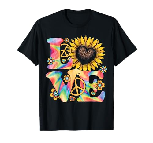 Liebe Peace Flower Power 60er 70er Hippie Party T-Shirt