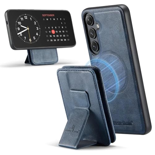 Étui portefeuille Samsung S25 bleu avec coque magnétique 2 en 1