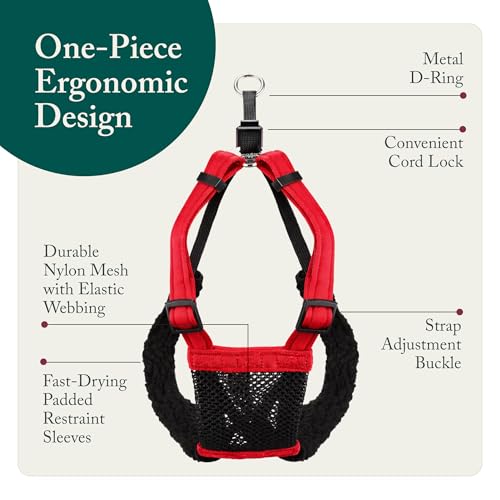 Sporn No Pull Dog Harness, Durable Nylon Mesh Harness for Medium Dogs, No Choke Design, Padded Restraint Sleeves, Adjustable Fit, Easy On/Off, Ideal for Medium Breeds, Red - Image 5