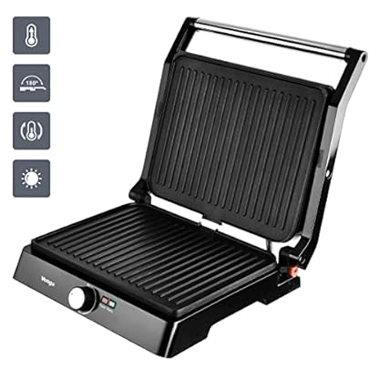 Venga! 2-in-1 Kontaktgrill und Tischgrill, 180°-Öffnungswinkel, 2200 W, Edelstahl/ schwarz, VG COG 3003 – Bild 3