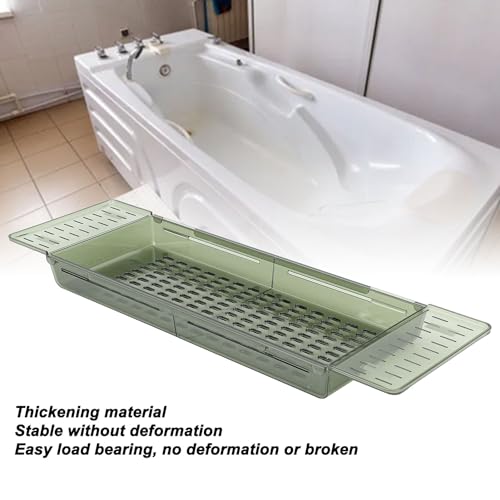 Table de baignoire extensible étagère de bain imperméable vert clair en PET - 7