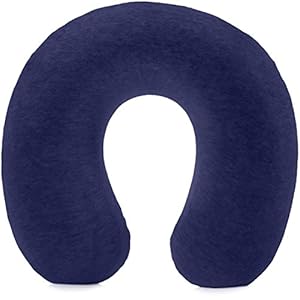 Amazon Basics Memory Foam Neck Pillow, marineblauw, Navy Blue