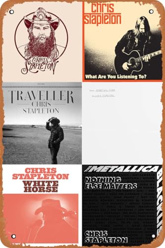 FTRGEA Chris Stapleton Albums Poster Metal Signs Vintage Tin Sign Wall Plaque Decor 8x12 Inch