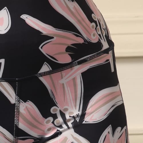 Image of SOIE Women Polyester Blend Sports Shorts High Waist Knee Length with Side Pocket Quick Dry Squat Proof Athleisure Shorts for Workout