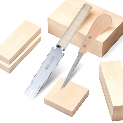 6 Inch Japanese Pull Saw with Double Edges of 14/17 TPI,SK5 Flexible Flush Cut Blade Hand Saws with Comfortable Handle Wood Saw,for Woodworking Tools.