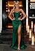 MCOLLNAS Navy Blue Prom Dress 2026 Long Corset Strapless Satin Mermaid Sparkly Sequin Evening Party Dress with Slit US0