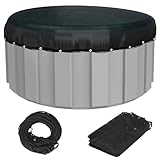 24 FT Pool Leaf Net Cover, Winter Pool Cover Round,Durable Black Swimming Pool Leaf Net Cover for Above Ground Pools, Mesh Winter Pool Cover Net