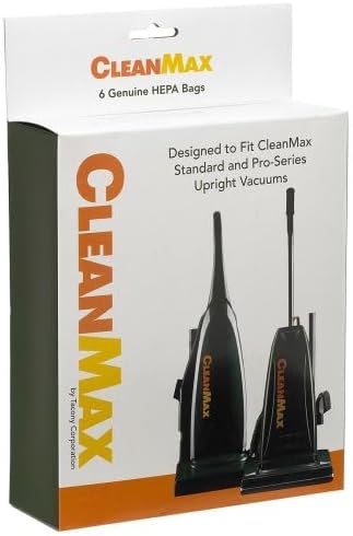Clean Max Vacuum Cleaner Bags, 6 HEPA Replacement Bags for Clean Max Models, Includes 6 Bags for CMS-1T, CMS-1N, CMPS-QD, CMPS-1T, CMPS-1N, CMPS-QDZ, CMNR-QD, Vacuum Cleaner Filter Bags