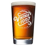 1997 22nd Birthday Gifts for Men and Women Beer Glass ! Funny Vintage 22 Year Old | 16 oz Pint Glasses Party Decorations Supplies | Anniversary Gift Ideas for Dad, Mom, Husband, Wife | Best Beers Mug