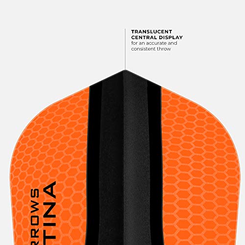 Harrows Retina X | Premium Extra Strong 100 Micron Dart Flights In Slim Shape, 5 Sets Of 3 Flights, 15 Flights In Total, Orange #TOP4