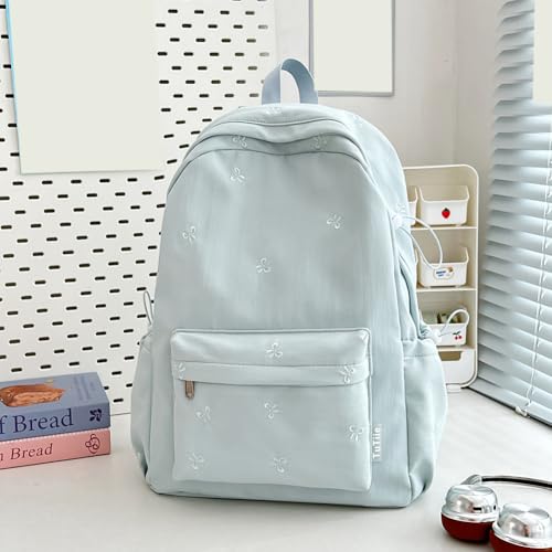 Bowknot Backpack Adjustable Strap Bookbags for Girl Women Travel (Blue)4