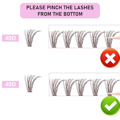 Image of Colored Lash Clusters LAUBESS Dark Brown Colored Eyelash Clusters Wispy Colored Lash Extensions Colorful Lash Clusters Individual Lashes (Brown 40D-0.07D-Mix8-16)