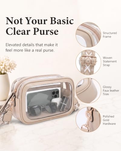 Image of Wuflyover Clear Bag for Stadium Events, Clear Crossbody Purse for Women