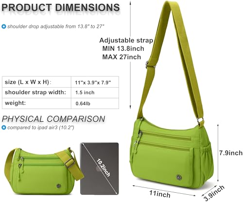 Image of Pealwel Casual Crossbody Bag with Anti Theft Pocket - Women Lightweight Water-Resistant Purse Bag
