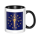 XZDZWK Klassische Tasse mit indischer Flagge, stilvoll, langlebig und schwarz, lichtbeständig, geeignet für Zuhause, Büro und Restaurant