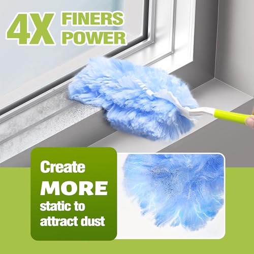 Miniatura 4 de Daliper Kit Plumero Atrapapolvo Duster Con 30 Recambios Y Mango Extensible 360 - Microfibra 4x Para Ventiladores, Muebles Y Persianas - Compatible Con Swiffer Duster