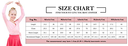 Happy Cherry Girls Dance Sweater Ballet Cardigan Ballerina Knit Wrap Top Girl Long Sleeve Sweater Dance Top Pink 11-12T #TOP3