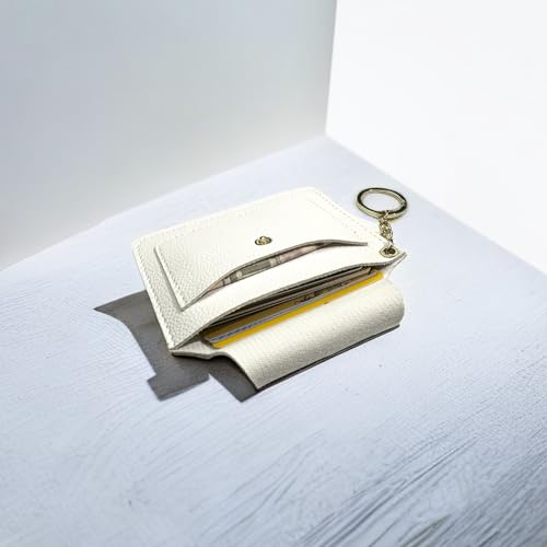 Image of Unisex Fashion Leather Coin Purse Credit Card Holder with Keychain PHILITA-11, White, Casual Card Holder