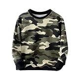 TiaoBug Jungen Kapuzenpullover Camouflage Sweatshirt Langarm Sportlich Hoodie Jogginganzug Sportanzug Warme Oberteile Armee Grün I 134-140