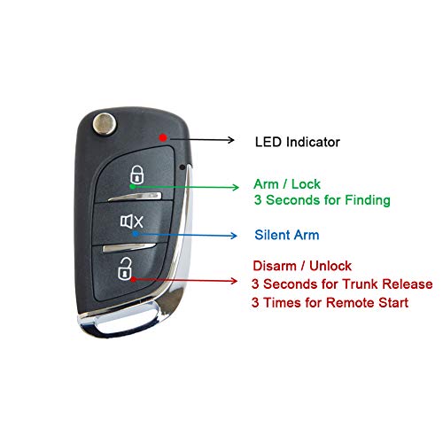 Image of ① Car Keyless Entry Security Alarm System + ② Remote Engine Starter + ③ Push to Start Stop Iginition Button