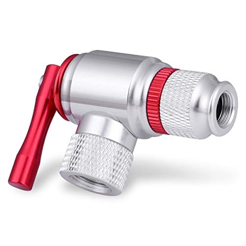CO2 Bike Tire Inflator, Quick & Easy Presta and Schrader Valve Compatible Bicycle Pump for Road and Mountain Bikes Include Sleeve and No CO2 Cartridges