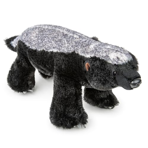 ZHONGXIN MADE Simulation Honey Badger Plush Toy - Black 20 Realistic Wild African Badger Stuffed Animal Toys Lifelike Standing Wild Animals Plush Toy Collection Gifts for Kids (20 inch)